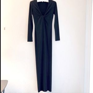 Black Market Long Evening Dress, long sleeve, center slit, size XS